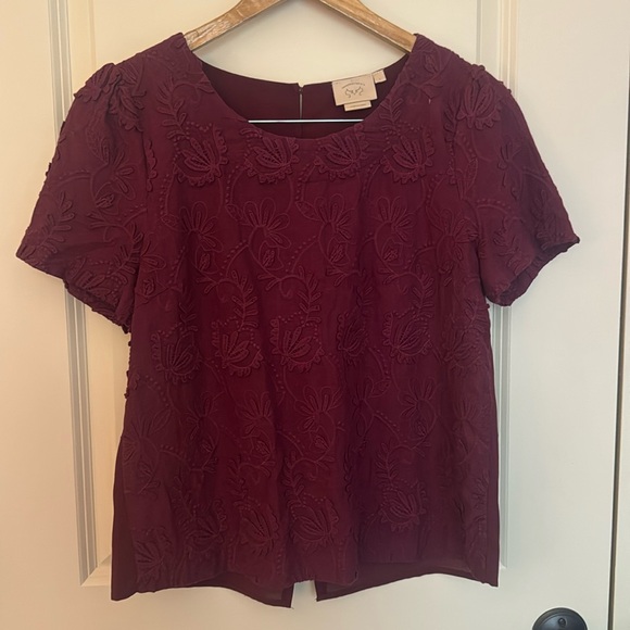 Anthropologie Vanessa & Virginia Embroidered Top - L - Picture 1 of 8